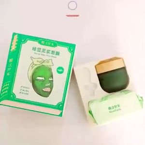 MASK FAMILY Mặt nạ đất sét dạng bùn đậu xanh làm trắng da sạch lỗ chân lông loại bỏ mụn đầu đen chăm sóc da mặt 130g
