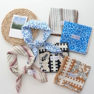 Khăn Choàng Lụa Hoa Phong Cách Pháp Cổ Điển Cho Nữ Khăn Quàng Cổ Hoa Nhỏ Mới Mùa Xuân Hè 2025 Khăn Trùm Đầu Trang Trí