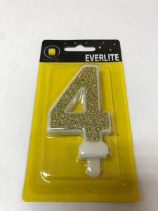 Lilin Angka Glitter Gold / Lilin Ulang Tahun Angka Glitter Gold / Tinggi 7 cm / Tebal 1 cm
