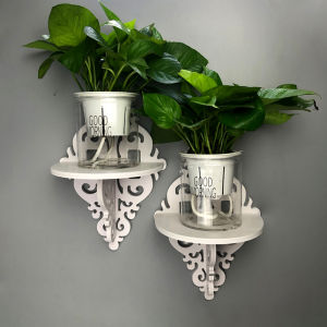 Creative Wall Mounted Plant Stand Bedroom Living Room Decorative Shelf Green Ivy Hanging Rack No Drilling Required European Style Special Shape PVC Material