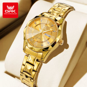 OPK Jam Tangan Wanita Original Asli Anti Air Elegan Newah Korea Kalender Bercahaya Baja Anti Karat Jam Tangan Wanita Kuarsa