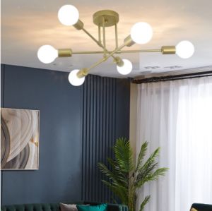 Modern Sputnik Chandelier Light: E27 Bulb Ceiling Lamp & Nordic Design