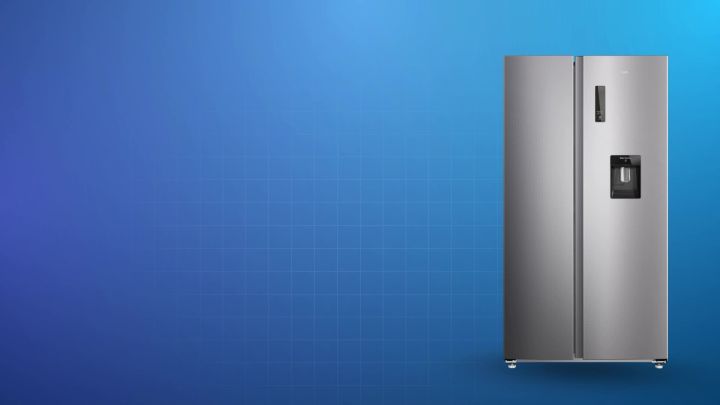 CHiQ 20 cu.ft Side-by-Side Refrigerator CSS20NII, Inverter Fridge with Freezer, No Frost, 569L Large Storage, Water Dispenser, Adjustable Shelves, -32°C Magic frozen, Electronic control display, LED Touch