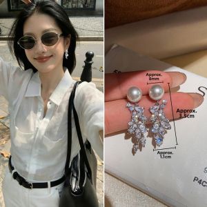 CAFFTI | Sterling Silver Diamond Tassel Pearl Earrings
