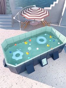 สระว่ายน้ำครอบครัว สระว่ายน้ำพับได้ สระน้ำขนาดใหญ่ 4ชั้น ไม่ทำให้พองได้ สระน้ำเด็ก เล่นได้ทั้งครอบครัว