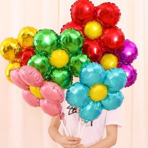 20PCS 18 Inch Multicolor Flower Foil Balloons Baby Shower Five Petals Birthday Party Decoration Supplies