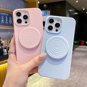 Luxury Silicone Phone Case For iPhone 17 Air with Hidden Holder For iPhone 17 16 15 14 13 Pro Max Shockproof Stand Back Cover