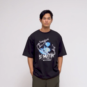 House of Smith Kaos Oversize Pria - Star Chain Heavyweight Oversized Tshirt Black - Oversize T Shirt