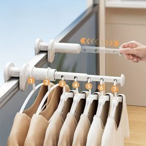 1/2pcs Thickened Extended Folding Hanger Portable for Business Travel Outdoor Telescopic Clothes Drying Rack Easy to Install