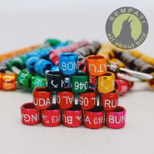 SEMPATI Ring Murai Laser Ring Penanda Kaki Burung Murai Gelang Stainless Barcode Cincin Penanda Kaki Murai Ring Pengaman Kaki Burung Murai Batu