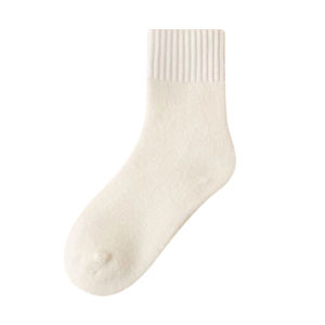 Tất Ống Giữa Dày Lót Lông Cừu Giữ Ấm Cho Bà Bầu Mùa Đông Màu Trắng Tất Cotton Polyester Ấm Áp Thoải Mái Thoáng Khí