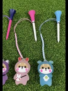 1 Cái Giá Đỡ Bóng Golf Hoạt Hình Dễ Thương Có Đèn Nhấp Nháy Gậy Tee Cao Su Và Dây Bện Phụ Kiện Golf Ngoài Trời Chống Mất