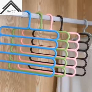 ( BISA COD ) PROMO Gantungan Baju Hanger 5 Susun Magic / Hanger Susun 5 Laundry Gantungan Multifungsi / Gantungan Jilbab Krudung Pakaian Celana