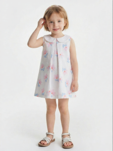 Jacadi | Translucent Print Doll Collar Sleeveless Dress