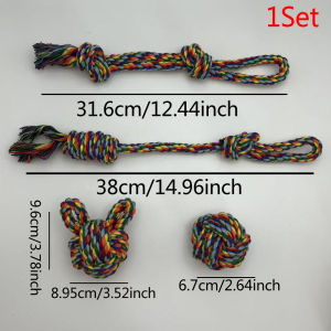 1Set Pet Toy Dog Woven Toys Cartoon Training Teething Pet Rope Dog Rope Knot Grinding Teeth Hand  Chew Toys Rope Toy
