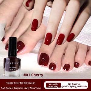 Long-lasting Easy Peel Nail Polish Cherry Red Wine