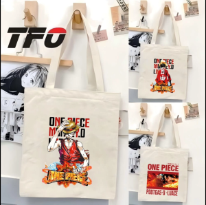TFO Tote Bag One Piece the Straw Hat Pirates Monkey D. Luffy Versatile Ideal for College School
