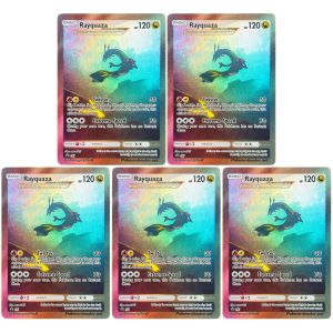 Funism | 5PCS DIY English Future Style Rayquaza Fan Art Custom‑made High Quality Game Collection Card Toy