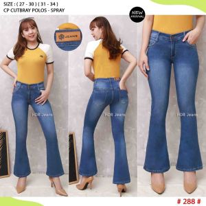 Celana Jeans Cutbray Panjang Wanita - Celana Jeans Panjang Wanita - Celana Cutbray Kekinian Bahan Jeans Premium Tebal dan Melar