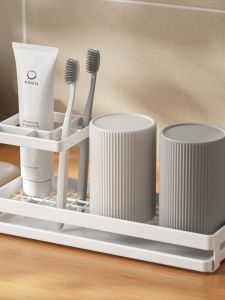 Modern Minimalist Style Bathroom Toothbrush Holder Desktop Type Electric Toothbrush Stand Multi-Function Washing Cup Toothbrush Seat