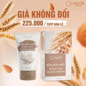 Sữa rửa mặt Mầm Gạo Hạnh Nhân QueênieSkin ( MẪU MỚI )