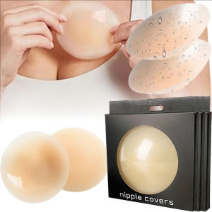 แผ่นติดหน้าอกสำหรับผู้หญิง1คู่ใช้ซ้ำได้แผ่นปิดหน้าอกสติกเกอร์ติดเองมองไม่เห็นสำหรับซิลิโคนหัวนม