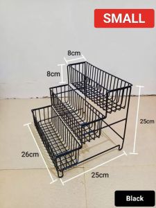 (3-Layer) Condiments Rack Cosmetics Shelf Wire Metal Kitchen Storage Countertop Organizer