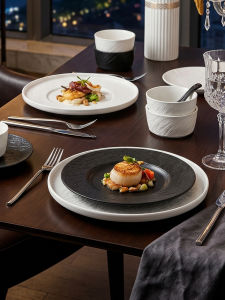 mornenjoy | Luxury Underglaze Color Tableware Plates Black White