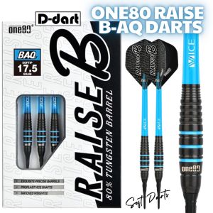 ONE80 SOFT TIP DART - 17.5G Raise B-AQ HD Tungsten Soft Darts (DART ARROW)