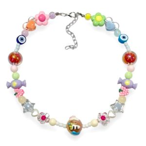 Josephine Playful Colorful Necklace Kalung Beads Warna Warni UV Resin Mixed Beads Handmade Fashion
