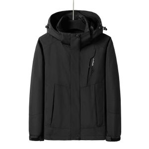 Fleece Padded Coat Dad Autumn and Winter Clothing Middle-Aged Men Three-in-One Jacket Elderly Tops Shell Jacket Men