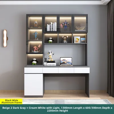 Weimei | Twin Modern Luxury Computer and Study Desk with Shelves
