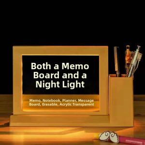 Graffiti Erasable Writing Board Desk Organizer with Night Light