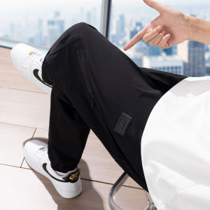 Quần Dài Ống Rộng Màu Đen Cho Nam Mùa Xuân Hè Quần Dài Thể Thao Rộng Rãi Phong Cách Harajuku Thời Trang Thường Ngày