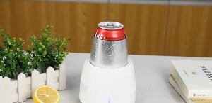 Portable Mini Cooling Cup 350ml: 3-Min Fast Chill USB Beverage Cooler w/Aluminum Mug Dual Mode Silent Drink Chiller for Home Office