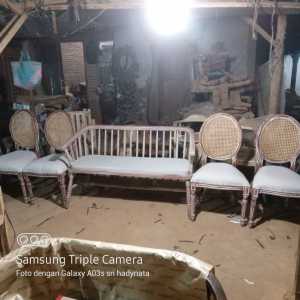 Set pelaminan kursi racoco salur white wash Murah Terbaru