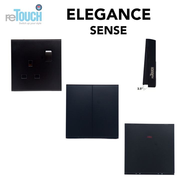 [Sirim][Matt black]reTouch Elegance sense’s 16A wall switch 13A 1/2/3/4