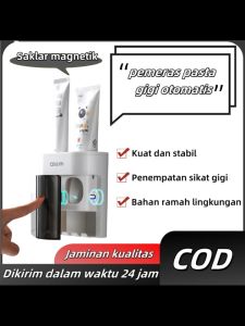 Set pemeras pasta gigi bebas pelubang dua posisi alat pemeras pasta gigi otomatis untuk orang malas