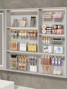 Bathroom Cabinet Organizer Box Cosmetic Mask Storage Container Transparent European Style Home Storage Solution Long Narrow Shape