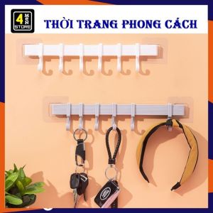 Thanh Treo Đồ  Quần Áo Dán Tường 6 Móc Siêu Dính Mẫu Mới Treo Đồ Quần Áo Khăn Đồ Dùng Nhà Bếp - Móc Treo Quần Áo Dán Tường 6 Chấu / Thanh 6 Móc Treo Quần Áo Dán Tường Nhà Tắm Không Cần Khoan Tường