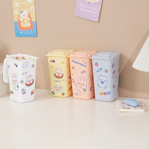 Thùng rác mini có nắp và bánh xe văn phòng phẩm tiện dụng cho mẹ và bé - Tặng kèm Sticker