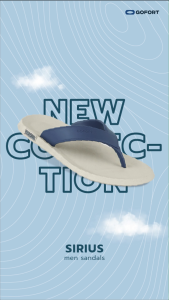 OWNshop x Gofort Sandal Jepit Karet Pria SIRIUS Biru Sendal Lebar Anti Licin Anti Air Size 39 - 43