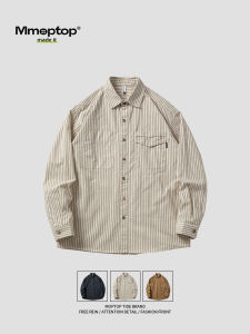 Áo Sơ Mi Nam Tay Dài Mùa Xuân Hè Kẻ Sọc Giản Dị Cổ Polo Cotton 100% Dáng Rộng Thoải Mái Thường Ngày Đa Năng Cổ Polo