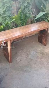 ม้านั่งไม้พฤกษ์เช้ากระชับ (ม้านั่งไม้พฤกษ์ท็อปแผ่นเดียว) เพื่อนั่งสนาม, ยาว, กลางแจ้ง, ประกอบเก้าอี้ ในรศูตร์ ม้านั่งกลางแจ้ง เก้าอี้สนาม ม้านั่งไม้-เก้าอี้ไม้ เก้าอี้ยาว ขาไม้แผ่นเดียว ม้านั่งกระชับ ตัวเลือกเดียว