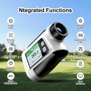REVASRl  Laser Golf Rangefinder 600 Yards With Slope Compensation Flag Lock Vibration and Clear HD Screen Laser Range Finder for Golfing