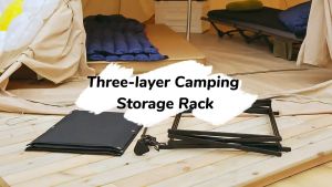Camping Rack with Hooks Foldable Hanging Rack Organizer for Outdoor BBQ Picnic Utensils Shelf Portable Cookware Storage Rack for Outdoor Camping Home Kitchen