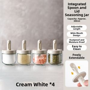 Adjustable All-in-one Spoon Spice Jars 4 Set