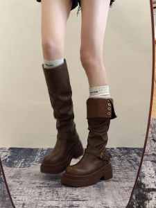 MIFULIAN | Giày Boots Cao Cổ Phong Cách Retro Anh Quốc Gót Đế Dày Tôn Dáng