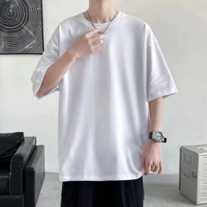 American Heavy Weight 300G Pure Cotton Short Sleeve T-Shirt Baby Boy and Girl Summer Trendy Loose Pure Color Casual Couple Base Tops