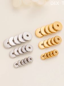 Đồ Trang Sức Đông Xuân 316 Thép Titan Mạ Gương Bánh Xe Lót Lót Điện 18K Mặt Phẳng Đĩa Lót Hạt Trang Sức Thời Trang